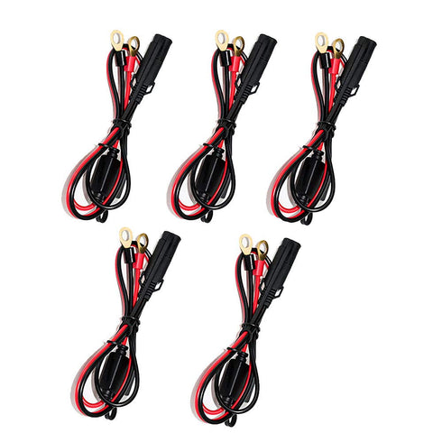 iMESTOU 2FT SAE O Ring Terminal Harness with 10A Fused 2-Pin Quick Disconnect Plug (5PCS-Pack)...