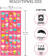 Microfiber Beach Towel Set Oversized Large Quick Dry Soft Thin Sand Free Cute Ice Cream Design 30×60 inch Beach Towels for Kids Women Men Pool Swi...
