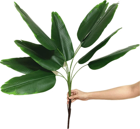 CATTREE 33 inch Tall Artificial Banana Tree, 9 Branches with Brown Leaves, UV Resistant Plastic, Ideal for Decorating Indoors or Outdoors...