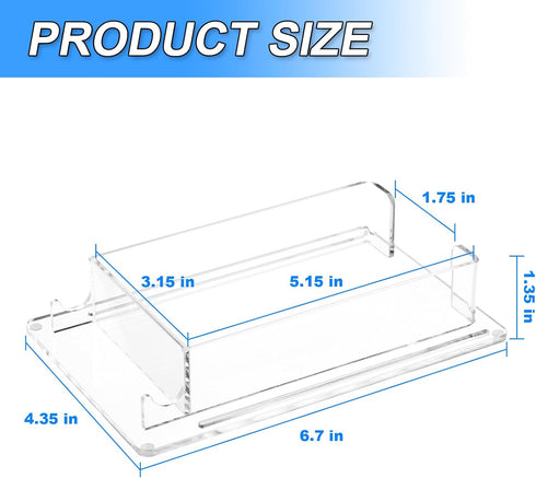 Clear Index Card Storage Holder for Desk, Acrylic Small Cards Holders Postcard Stand Display Rack, Fit 3" x 5" Cards...