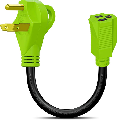 30 Amp Male to 15 Amp Female Dogbone Adapter RV Electrical Converter Cord Cable (30A Male - 15A Female)...