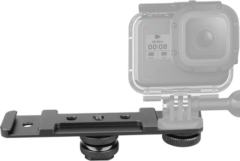 ChromLives Hot Shoe Extension Bar Mount, Cold Shoe Extension Flash Bracket, Dual Straight Mount Flash Bracket Compatible with Nikon Canon Sony Oly...