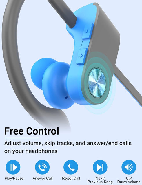 Stiive Bluetooth Headphones, 5.3 Wireless Sports Earbuds IPX7 Waterproof with Mic, Stereo Sweatproof in-Ear Earphones, Noise Cancelling Headsets f...
