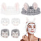 6Pcs Spa Headbands and Wrist Washbands Set, Bunny Ear Headbands for Washing Make Up Headbands, Skincare Headbands Easter Rabbit Face Wash Headband...