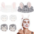 6Pcs Spa Headbands and Wrist Washbands Set, Bunny Ear Headbands for Washing Make Up Headbands, Skincare Headbands Easter Rabbit Face Wash Headband...