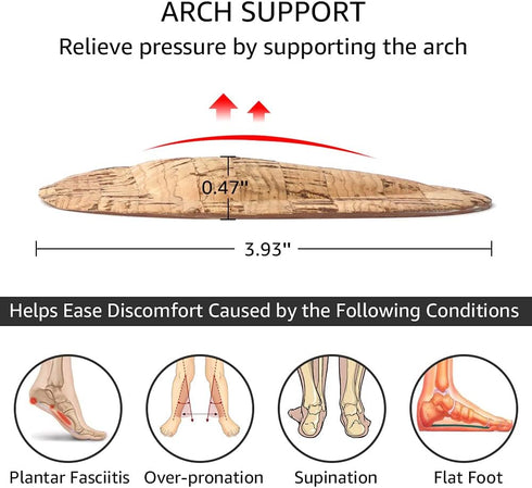 Dr. Foot's Arch Support Shoe Insoles for Flat Feet, Gel Arch Inserts for Plantar Fasciitis, Adhesive Arch Pad for Relieve Pressure and Feet Pain (...