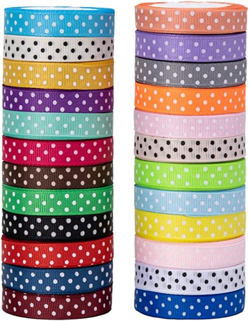 96 Yard Grosgrain Ribbon Set, 3/8" X 4 Yard/Roll, 24 Colors Fabric Ribbons Roll Perfect for Wedding, Gift Wrapping, Bow Making & Other Projects...