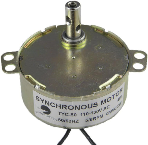 CHANCS Synchronous Turntable MotorTYC50 110V 5-6RPM with Flexible Coupling Connector,Cup Turner Motor with 1.8M Power Cord Switch Plug for Cup Tur...