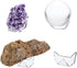Hipiwe 5 Packs Acrylic Triangle Display Holder - Display Easel Stands for Geodes Rock Mineral Agate Fossil Coral, Clear Plastic Display Stands for...