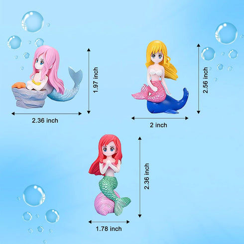 Floating Fish Tank Decorations, 3PCS Mermaid Floating Aquarium Decorations Fish Tank Decor Turtle Betta Fish Bowls Kit Decor Fish Toys...
