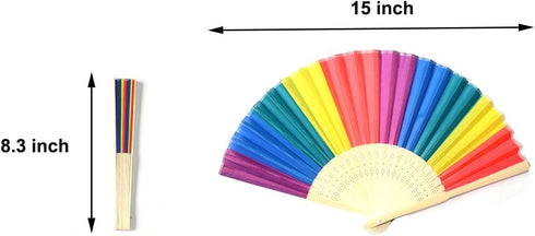 6 Pack Rainbow Folding Fans, Hand Fans Rainbow Themed-Party Decoration Party Favors (6 Pack,Rainbow)...