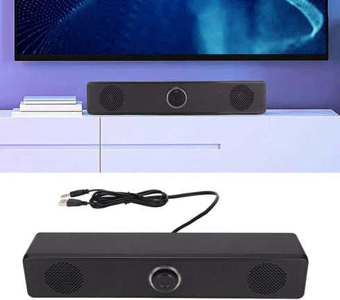 3.5mm Wired External Laptop Speakers Computer Speakers USB Powered Soundbar Volume Control for Desktop PC Laptop Tablet......