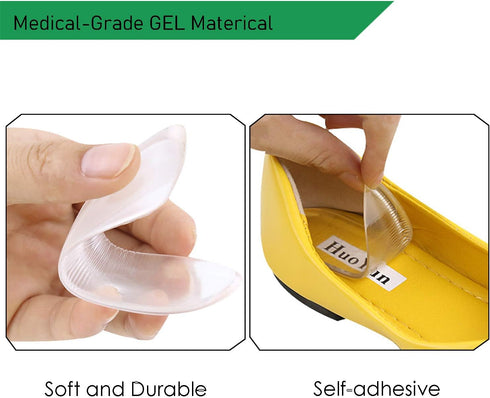 5 Pairs Medial & Lateral Heel Wedge Silicone Insoles - Corrective Adhesive Shoe Inserts for Foot Alignment, Knock Knee Pain, Bow Legs, Osteoarthri...