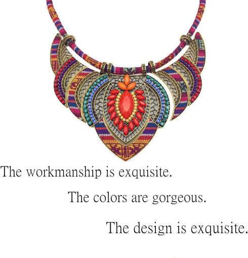 RUITASA African Jewelry, African Beaded Necklaces, Ethnic Style Necklace Pendant, African Beaded Necklaces for Women Fashion Jewelry...