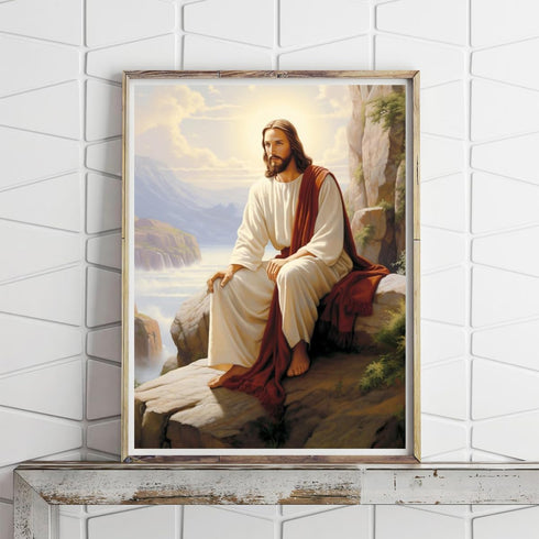 UPABLUNSO Jesus Christ Religion DIY 5D Diamond Art Painting Kits Round Full Drill Diamond Art Paint by Diamond Number Kits for Beginners Crystal C...