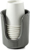 Ceramic Bathroom Cup Dispenser with Stylish Vertical Stripes - Disposable Mouthwash Cup Holder Holds 3-4oz Paper Cups for Rinsing Cups on Bathroom...