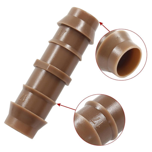 17mm/1/2 Inch Barbed Coupling, 12 Packs Drip Line Connectors Fittings for 1/2 Inch Drip Tubing, Drip Irrigation Coupler for Patio, Lawn, Garden...
