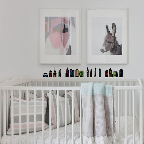 FINGERINSPIRE 4Pcs Layered City Skyline Painting Stencil Set 5.9Inch PET City Building Silhouette Drawing Template Reusable Architecture and Local...