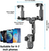Car Rear View Mirror Phone Holder, 360° Rotatable&Retractable Auto Rearview Clip Mobile Mount Holder, Multifuctional GPS Holder with Anti-Shake De...