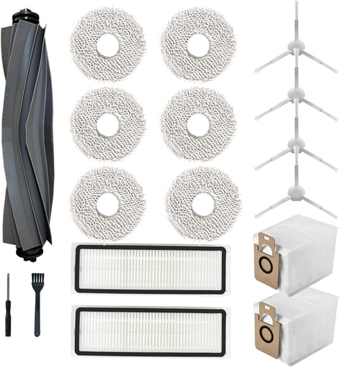 15PC Accessories Parts Compatible with Dreametech L10s Ultra, Auxiliary Cleaning Kit, Replacement Parts Includes 1 Main Brush, 4 Side Brushes, 2 F...