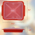 MMUGOOLER Microwave Easy Bacon Maker/Cooker with Lid, Safety, Quick and with No Mess, 11.3“ L x 9.0" W x 2.4" H- Red...
