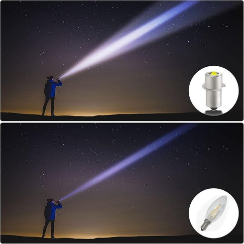 LED Flashlight Replacement Bulb, 4V-24V and 3W 247LM and PR2 P13.5S Maglight Led Conversion Kit, 6000K Bright White Super Bright Long Lasting, Ryo...
