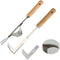 2 Pcs Stainless Steel Manual Weeder Tool Set - V-Shaped Fork & Crack Weeder for Deep Root Digging, Crevice Weeding Tool, Wood Handle Gardening Too...