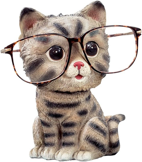 Cute Markings Cat Animals Shaped Resin Spectacles Holder Shelf Coin Bank Home Decoration Best Gift for Kids Friends...