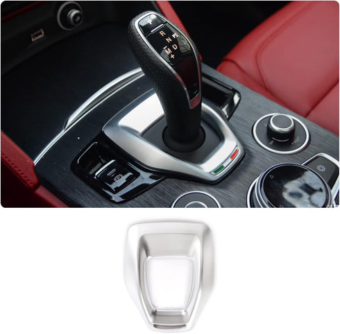 Car Gear Shift Knob Panel Cover Trim Frame for Alfa Romeo Stelvio 2020-2024 ABS Chrome Car Accessories...