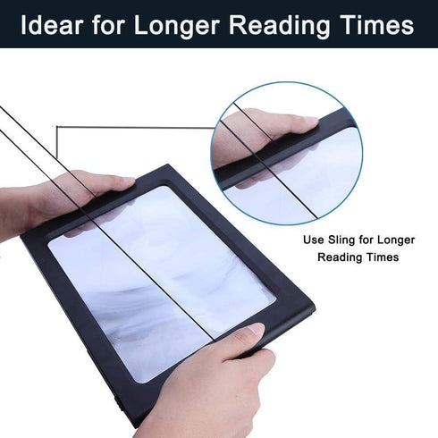 Hands-Free Magnifying Glass Large Full-Page Rectangular 3X Magnifier LED Lighted Illuminated Foldable Desktop Portable for Elder...