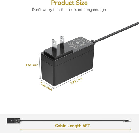 6FT AC Adapter Charger Fit for Duralast Gold BP-DLG BPDLG 700 AMP 900 Amp BP-DL900 Peak Jump Starter Battery Jumper, Duracell Powerpack 450 Amp 45...