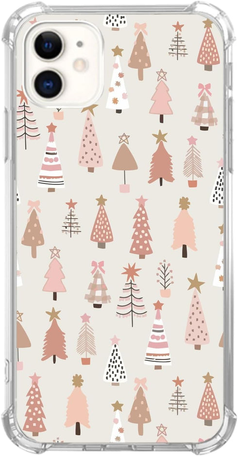 Pink Christmas Trees Case Compatible with iPhone 11, Cute Winter Christmas Case for iPhone 11, Cool TPU Bumper Phone Case Cover......