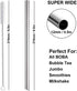 Boba Straws, Reusable Straw Metal Smoothies Jumbo Bubble Tea Tapioca Pearls Milkshake Straws, Pointed Stainless Steel Drinking Straws with Silicon...