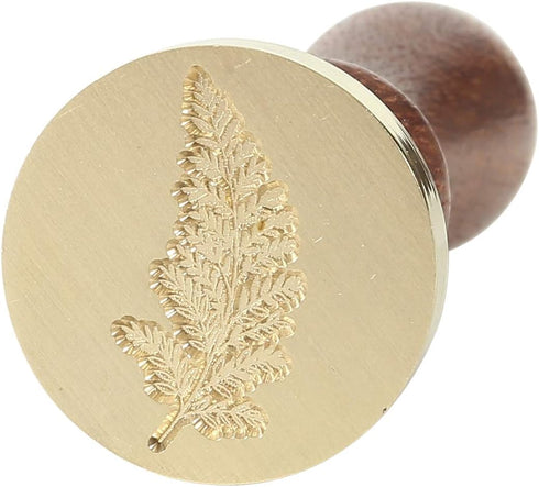 Yoption Brass Head & Rosewood Handle Wax Seal Stamp, Leaf, Pen Form, for Art & Craft Decoration...