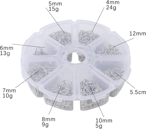Jump Rings for Jewelry Making Lobster Clasps and Chain Extension Tails 4mm 5mm 6mm 7mm 8mm 10mm Open Jump Rings for Necklace Repair(White K)...