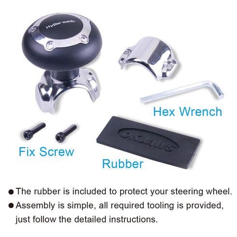 Hypersonic Vehicle Power Handle Car Steering Wheel Spinner Accessory Knob Universal Fit for Car (black)...