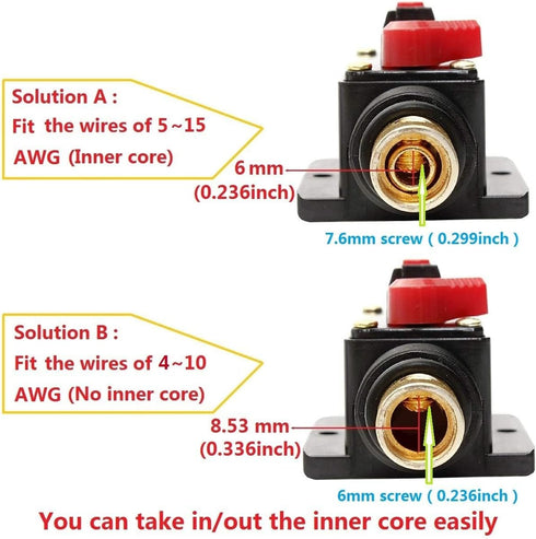 Fuse Holders 40amp 20A 30A 50A 60A 80A 100A 150A Inline Circuit Breaker for Car Audio and Amps Overload Protection Reset Fuse Inverter 12V-24V DC ...
