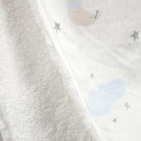 Lush Decor Goodnight Little Moon Soft Sherpa Baby Blanket, 40" x 30", Blue...