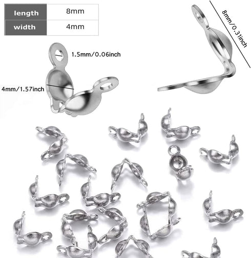 800 Pcs Jewelry Making Accessories Set with 100 Pieces Lobster Claw Clasp 200 Pieces Bead Tips Knot Covers and 500 Pieces Open Jump Ring Connector...