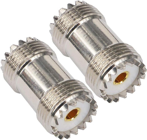 Boobrie 2-Pack SO239 Barrel Adapter UHF Female to Female Coax Coaxial Connector PL259 Coupler UHF Double Female Cable Connector for CB Ham Radio W...