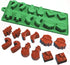 4 pcs (2 Molds+2 Droppers) Red/Green Christmas Holiday Food Grade Silicone Mold Set for making Chocolate Candy Ice Cube Gummy Candle Soap Frozen t...