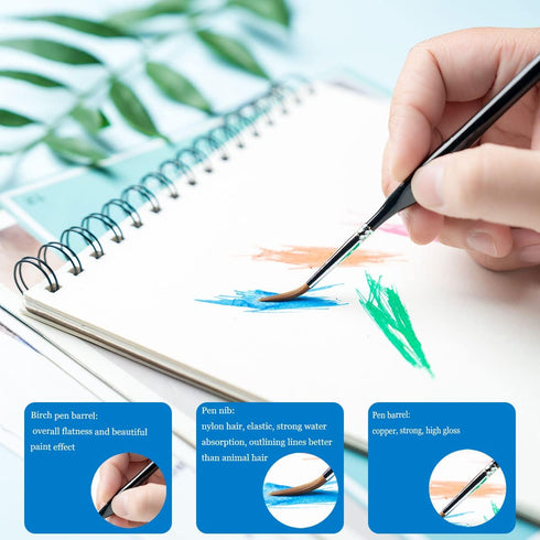 Art Paintbrush Set 11 Pcs Tiny Paintbrush Detail Paint Brush Set Miniature Paint Brushes Paint Brushes for Painting Suitable for Acrylic, Watercol...