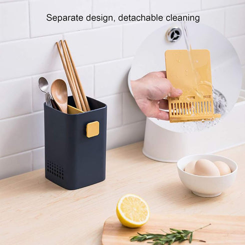 Kitchen Utensil Holder for Countertop,Multifunctional Draining Chopstick Cage,Double Ventilation Holes,Wall Mounted or Standing Cutlery Storage Or...