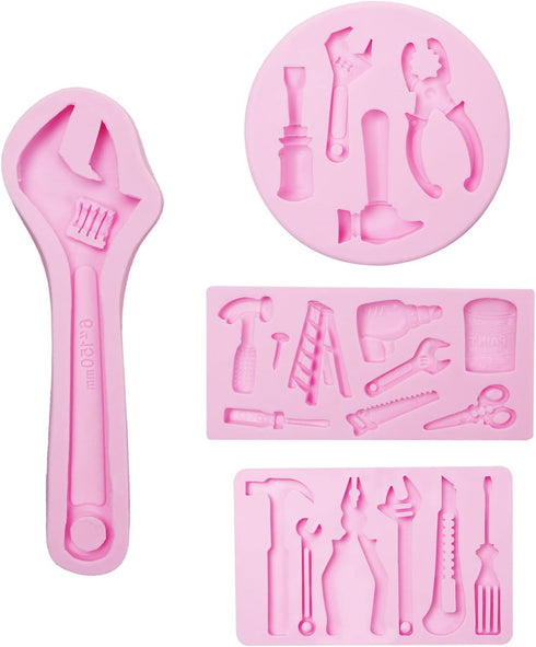 Hand Tools Silicone Molds, Construction Tools Fondant Molds, 3D Sugar Chocolate Molds for Cake Decoration Cupcake Topper Cookie Candy Polymer Clay...