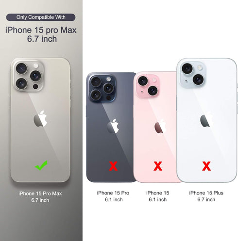 ULAK Compatible with iPhone 15 Pro Max Wallet Case for Women with Credit Card Holders, Designed Flip PU Leather Kickstand Shockproof Protective Co...