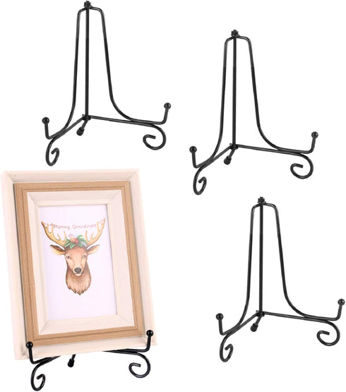 Teamkio 4 Pack Improved Anti-Slip 6 Inch Plate Holder Display Stand, Picture Frame Holder Stand, Easel Display Stand, Book Display Stand...