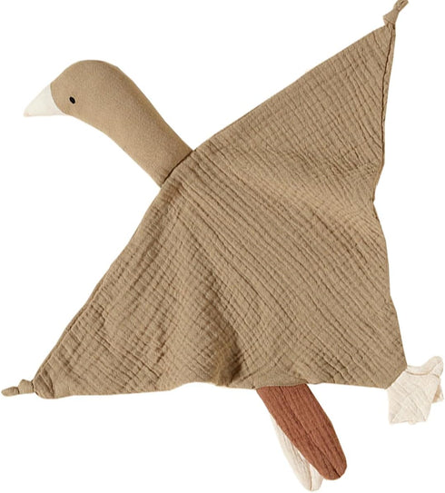 Organic Cotton Security Blanket for Baby Boys and Girls, Khaki Goose Soft Baby Loveys Muslin Cotton Blanket, Breathable Security Blanket Great...