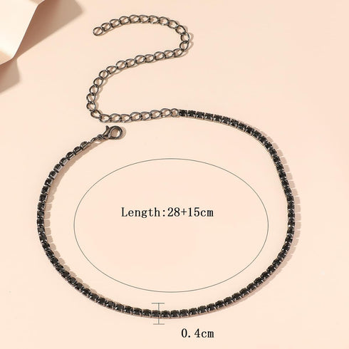 Sparkly Rhinestone Tennis Necklace Crystal Rhinestone Choker Necklace Simple Rhinestone Tennis Choker Necklace Dainty Rhinestone Tennis Necklace f...