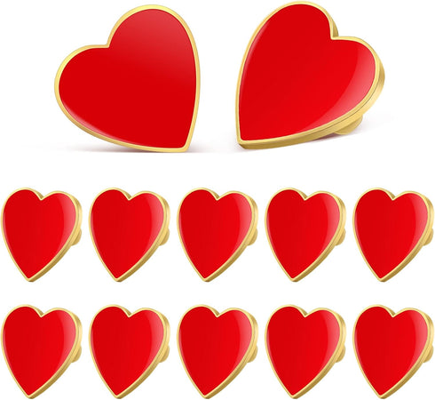 12 Pcs Heart Brooches Decorative Brooch Pins Collar Pins Valentines Day Party Favors Anniversary Women Costume Accessory...