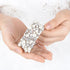EVER FAITH Women's Wedding Jewelry Austrian Crystal Cream Simulated Pearl Bridal Cuff Bracelet Clear Silver-Tone...